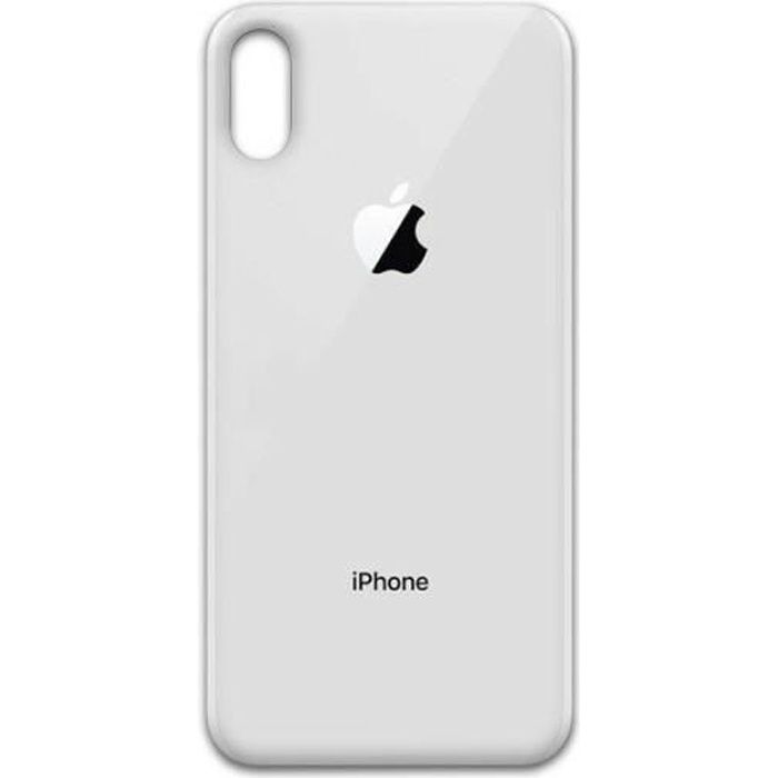 Vitre Arriere Iphone X + Logo - Blanc