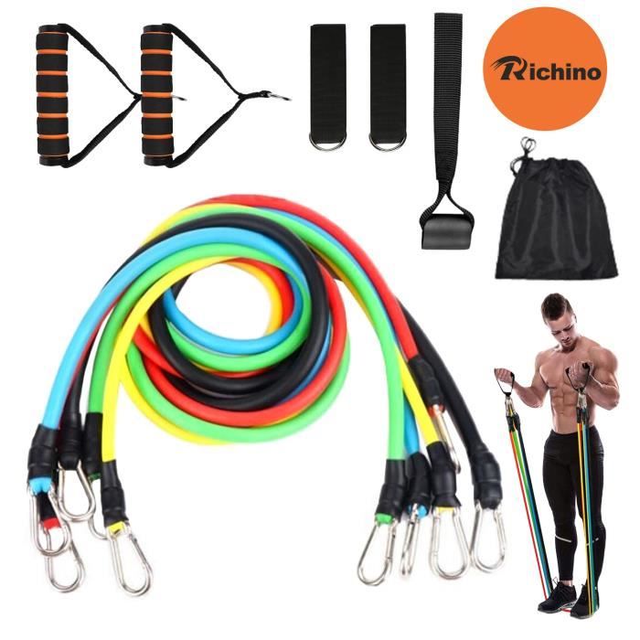 11pcs Bandes de Résistance Elastiques Musculation,Bandes de Fitness pour Gym Yoga Pilates Fitness