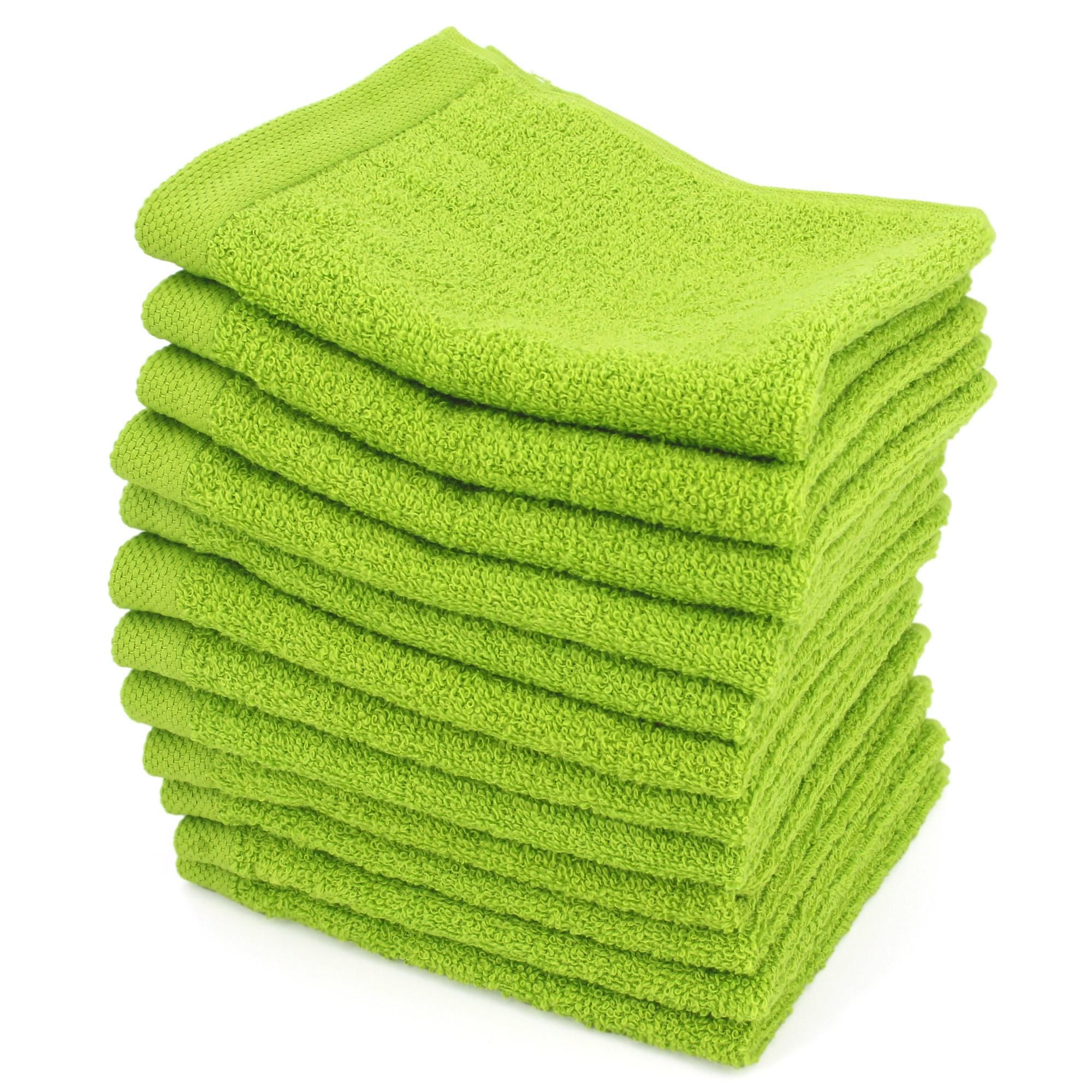 Lot de 12 serviettes invité 30x30 cm ALPHA vert Pistache Vert
