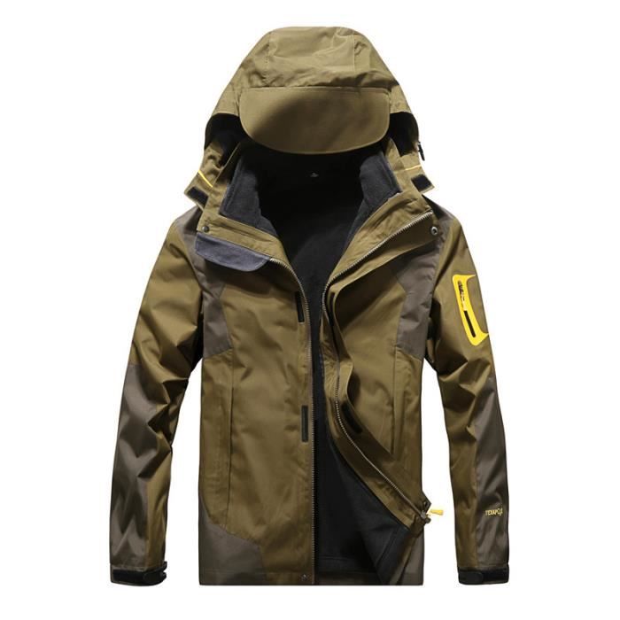 Veste hardshell homme femme imperméable 3 en 1 de montagne 2 pcs Alpinisme randonnée couples coupe-vent chaude respirante antiusure