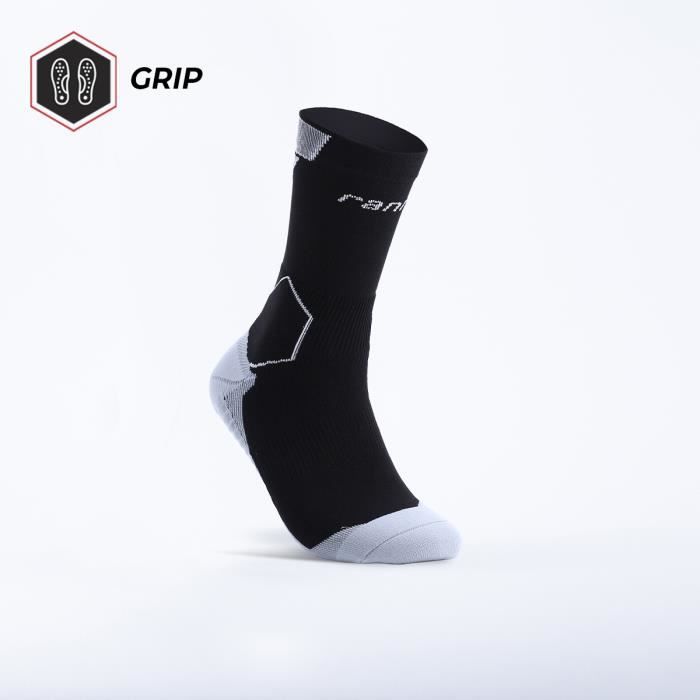 Chaussettes de performance antidérapantes - R-ONE Grip - 100%- Noir