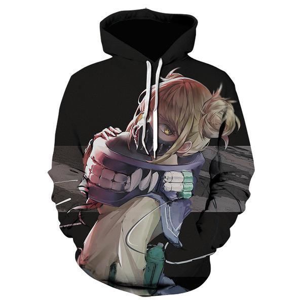 Pull à capuche homme,Himiko Toga sweat à capuche pour hommes femmes impression 3D sweat à capuche vêtements Anime mon héros académ