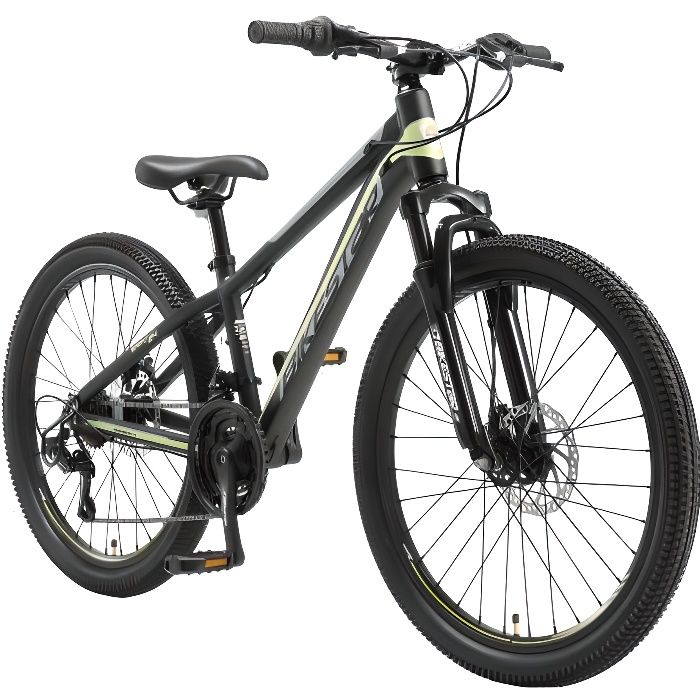 BIKESTAR | VTT | 24 Pouces de 9 ans | 21 vitesses Shimano avec frein à disque Hardtail | Noir Gris