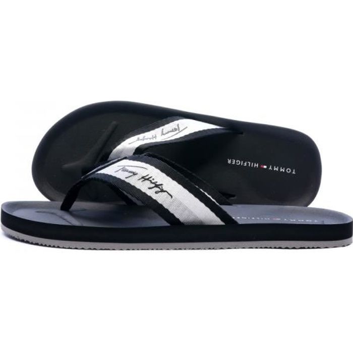 Tongs Noires Homme Tommy Hilfiger Three Color Beach