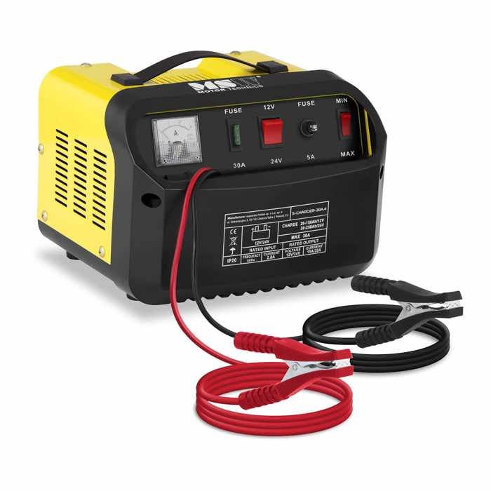 Chargeur de batterie voiture MSW S-CHARGER-30A4 (12/24V ampérage charge 15/20A pour les batteries de 20-250Ah)