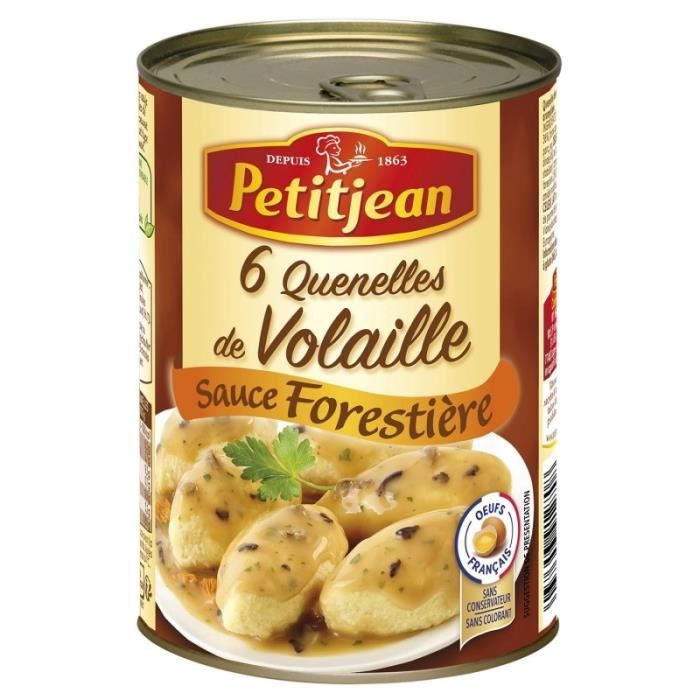 PETITJEAN - Quenelles De Volaille Sauce Forestière 400G - Lot De 4
