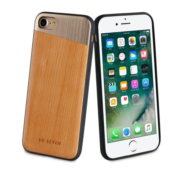 SO SEVEN SULFUROUS Coque METAL OR + BOIS APPLE IPHONE 7