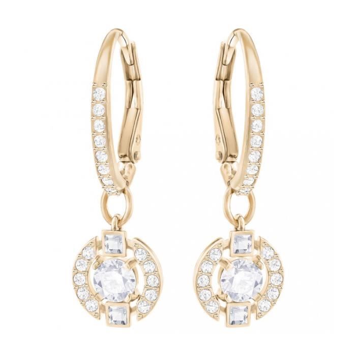 Boucles d'oreilles Swarovski Sparkling Rosé Doré - Dormeuse - 5272367 Rose
