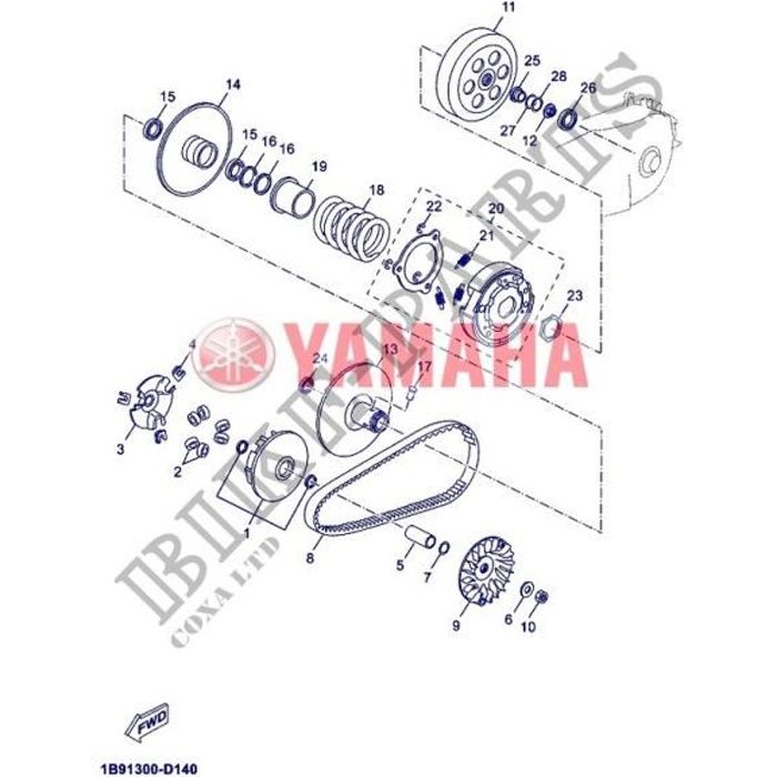 Yamaha 1B9-E7632-10 - 6 x Galets origine - X-max 125 2014-16