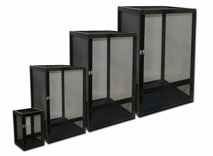 Lucky Reptile OpenAir Vivarium Pro 50x50x100 cm — vivarium noir avec porte plexiglas