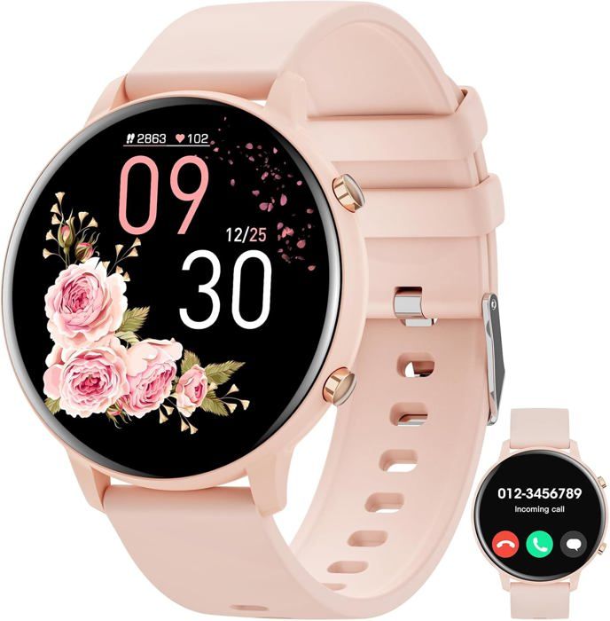 Montre Connectée 1.85" HD Homme Femme - Appels Bluetooth, 140 Modes Sport, Suivi Sommeil & Santé IP68