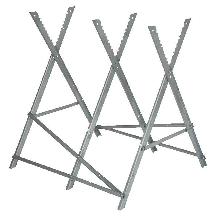 Chevalet de sciage renforcé charge max 200kg rondins Ø300mm hauteur réglable pliable - vue 2