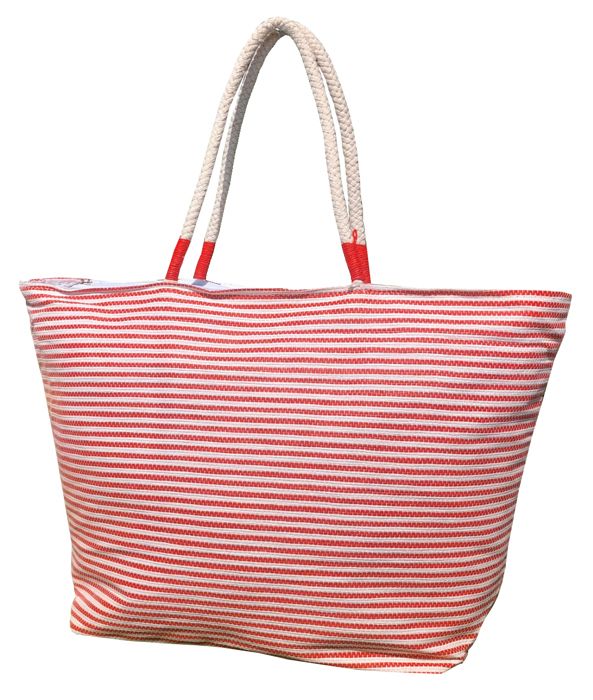 Sac De Plage Fourre-tout Fait Main En Coton - Bleu & Ecru - Neuf Avec Étiquettes