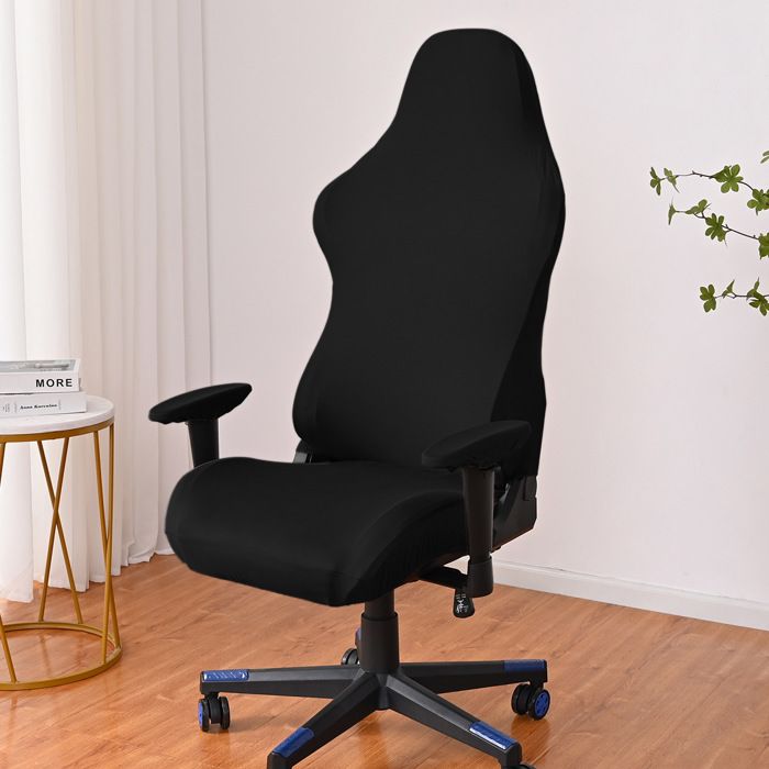 housse chaise gaming - housse fauteuil bureau 4 pièces/ensemble housse fauteuil gamer avec housses daccoudoirs noir