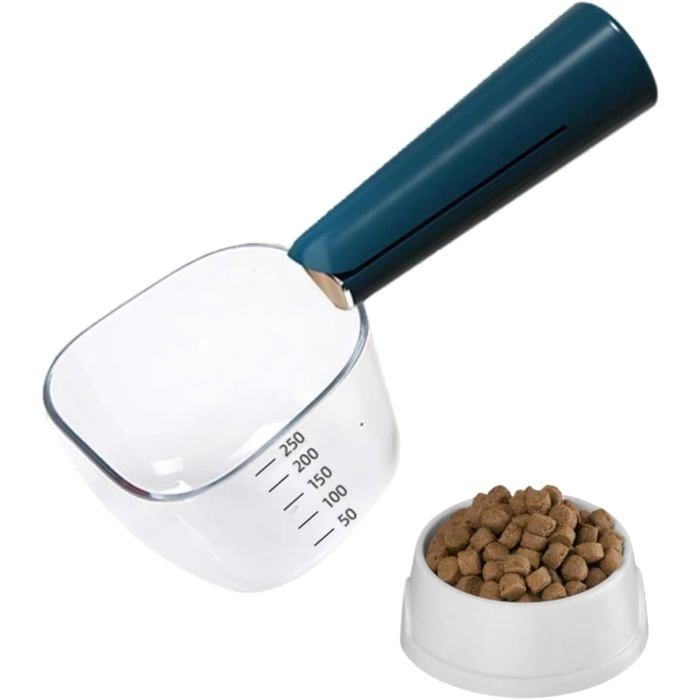 Comparer les prix de Cuillère doseuse pour aliments pour animaux cuillère doseuse transparente cuillère pour aliments pour animaux (bleu)