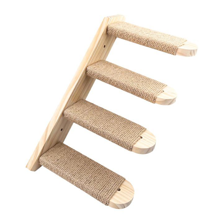 Meilleurs prix pour Escalier pour Chat 4 Étapes Échelle avec Cordes de Jute Étagères Murales Mur dEscalade Cadre dEscalade Mural (Supporte 20 kg)