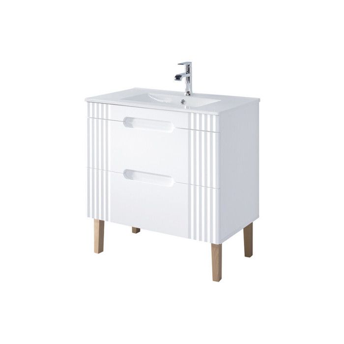 Meuble vasque à encastrer sur pieds 80 cm - Oceanie