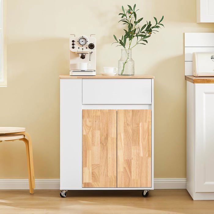 SoBuy Desserte de Cuisine sur Roues avec Plan de Travail Bois Meuble Rangement 70x40x90 cm Blanc pour Cuisine et Salle à Manger SoBuy Desserte de Cuisine sur Roues avec Plan de Travail Bois Meuble Rangement 70x40x90 cm Blanc pour Cuisine et Salle à Manger