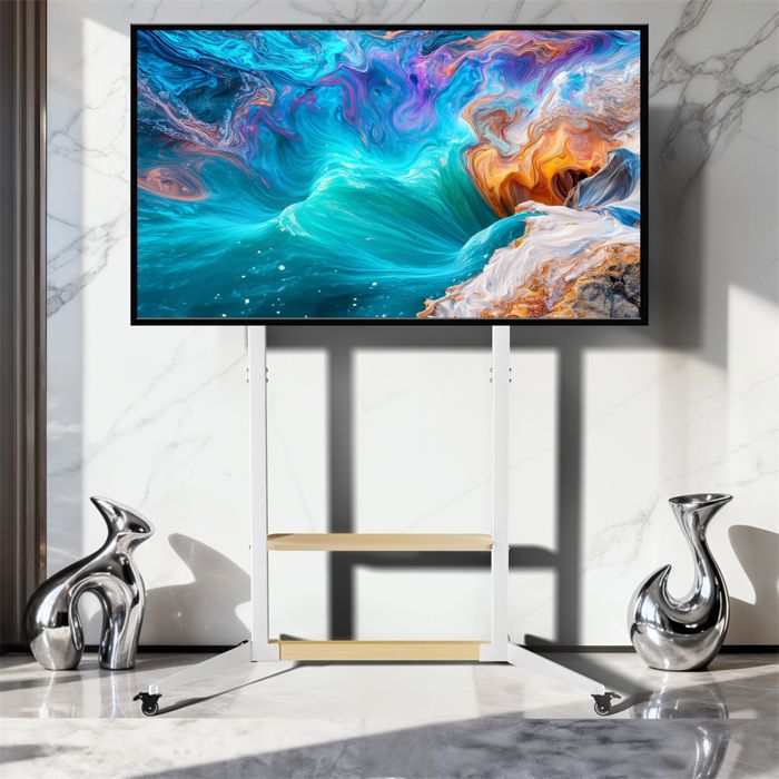 Support TV sur Pied avec Roulettes - Pied TV de 40 à 100 Pouces Hauteur Réglable 140-170cm Max VESA 600x400mm Charge 100kg