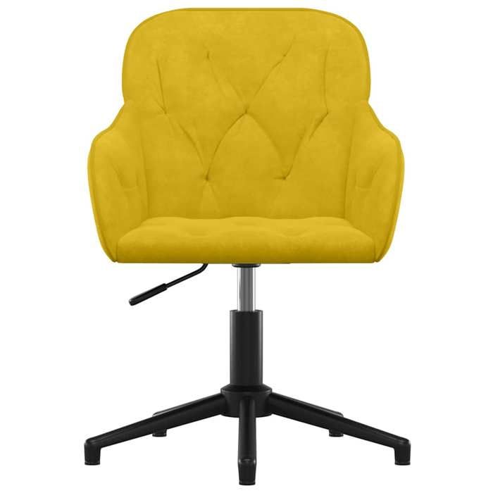 Chaise de bureau pivotante en velours - CLARENCE - Jaune - 56x615x(72-80) cm - Pivotement à 360 degrés