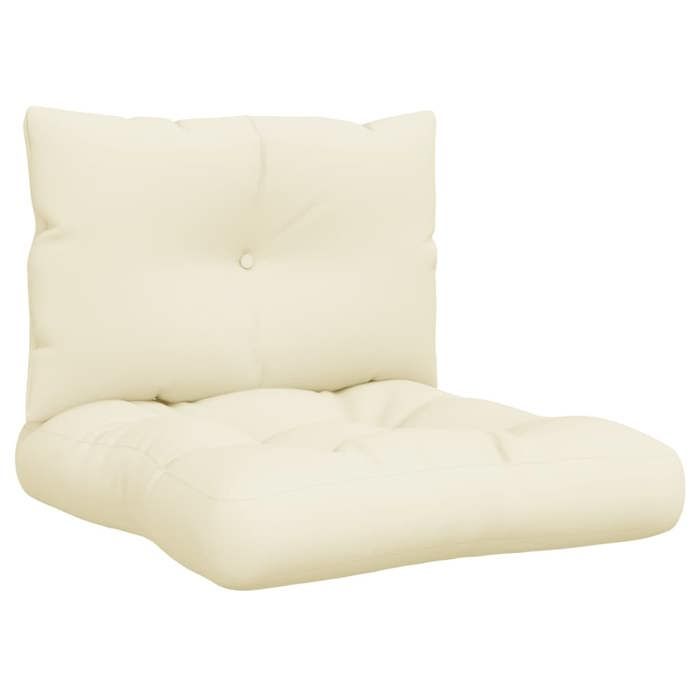 Coussins de palette - vidaxl - Lot de 2 - Crème - 60x615x10 cm - Imperméable - 100% polyester