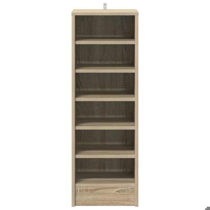 Armoire à chaussures chêne sonoma - WIENS - 315x35x90 cm - Bois dingénierie - Montage au sol ou mur - 6 compartiments