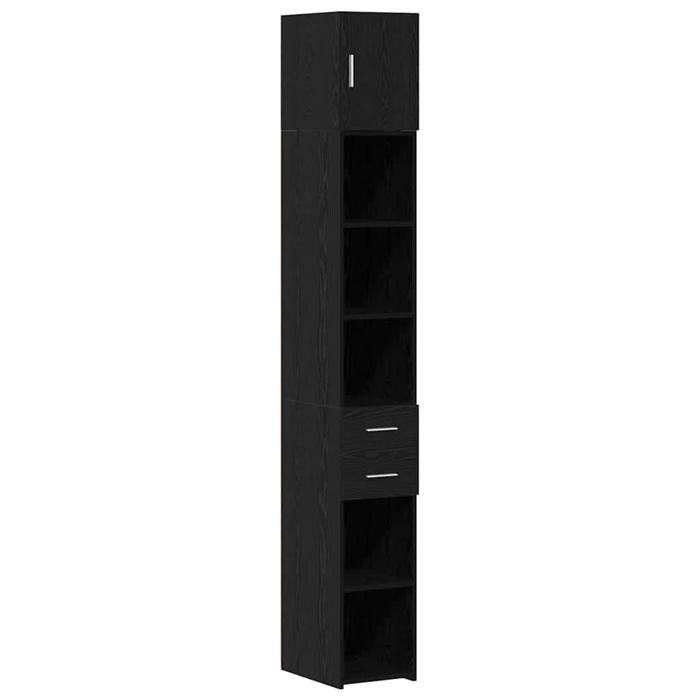 Armoire de rangement en bois dingénierie - vidaXL - Chêne Noir - 30x42 5x225 cm - 2 tiroirs - 1 porte