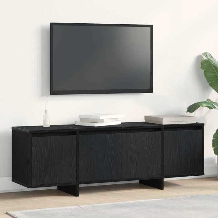 SALE Janvier MODERNE Cabinet TV - MGH - MEUBLE TV/HIFI - Avec rangement - Chêne noir 120x30x40 5 cm - Bois dingénierie TT2026