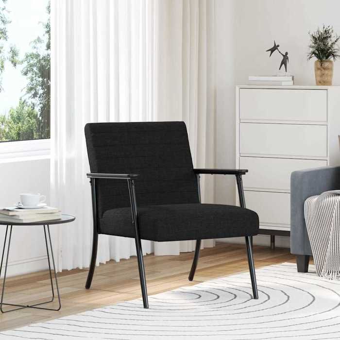 NEW 2026 Fauteuil-chaise simple - 1 pc - Poids maximal: 110 kg - Noir 59x75x78 cm tissu L6749