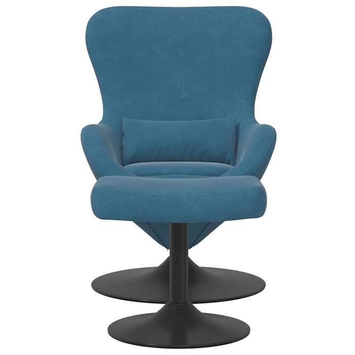 Bleu CHAISE/FAUTEUIL - SARAZYJ - 63x73x90cm - Chaise Œuf - avec Pouf Bleu 63x73x90cm Velours Hot67450463
