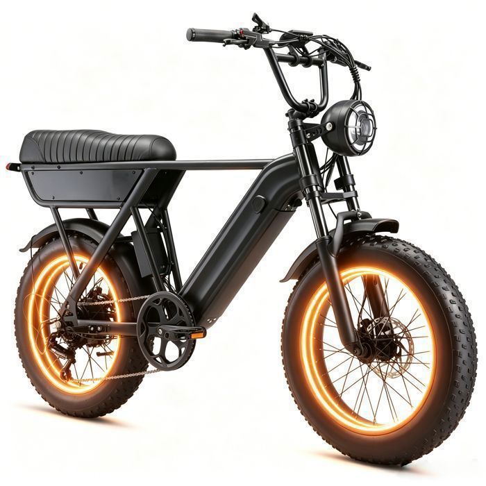 YANGOR Y20 Vélo électrique 20 - Autonomie 100km - Batterie 48V 15Ah - Hydraulique - Shimano 7 vitesses - VTT fat bikeNoir