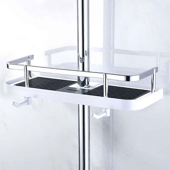 Étagère de douche murale réglable panier de rangement pour tuyau de cuisine et salle de bain étagère de douche en métal antirou