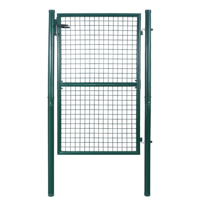 Barrière de jardin Portillon de jardin 106x150cm vert Porte de jardin Portail de clôture