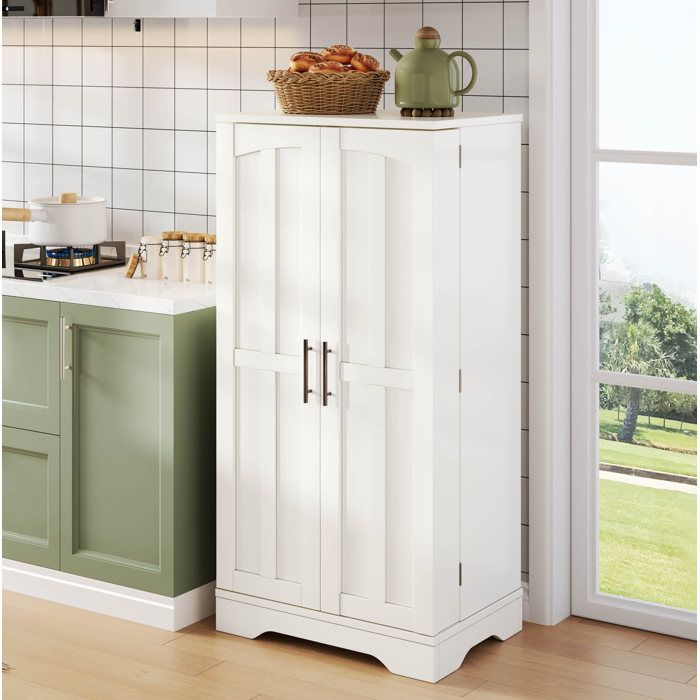 Armoire de cuisine 60 x 40 x 120 5 cm colonne de rangement blanche en MDF avec LED à capteur et 2 portes