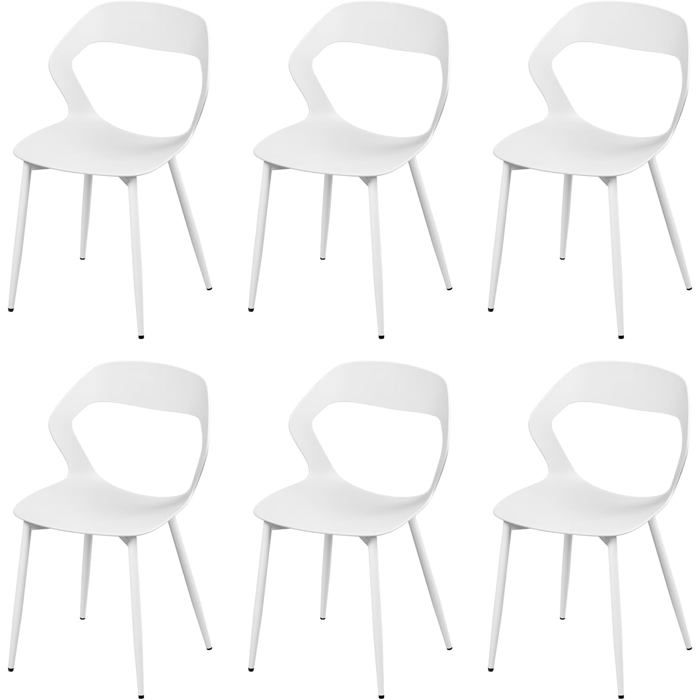 WOLTU Lot de 6 Chaises de Salle à Manger,Chaises de Cuisine Modernes avec Dossier Ajouré pour Salon Chambre Bureau,Blanc WOLTU Lot de 6 Chaises de Salle à Manger,Chaises de Cuisine Modernes avec Dossier Ajouré pour Salon Chambre Bureau,Blanc