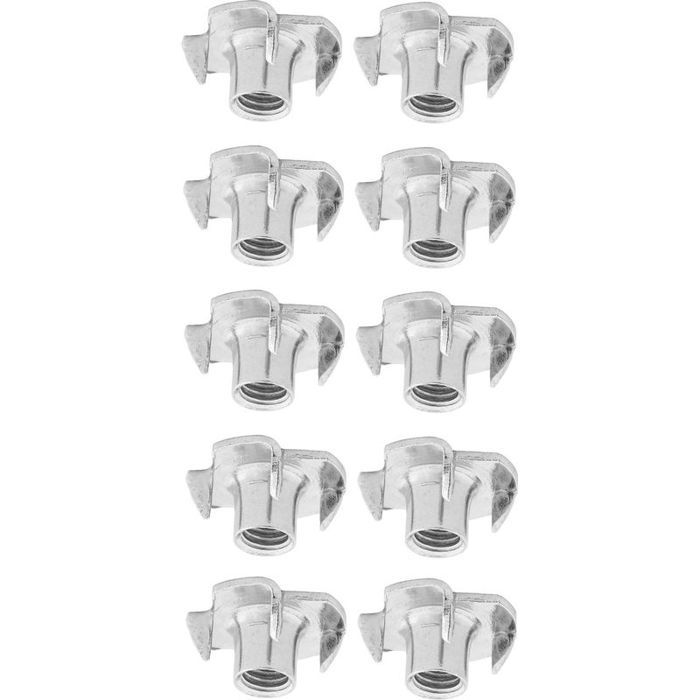 Lot de 10 écrous à griffe M8 acier – fixation meuble bois – pour lit table armoire