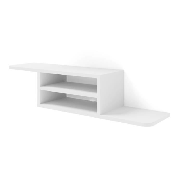 Meubles TV - AC-Déco - Meuble TV suspendu Dedal - Blanc - L 90 cm Meubles TV - AC-Déco - Meuble TV suspendu Dedal - Blanc - L 90 cm