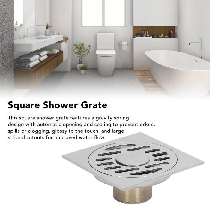 Grille De Vidange Douche Newport Brass Carrée Laiton Nickel Poli 6" Modèle 233-601/15