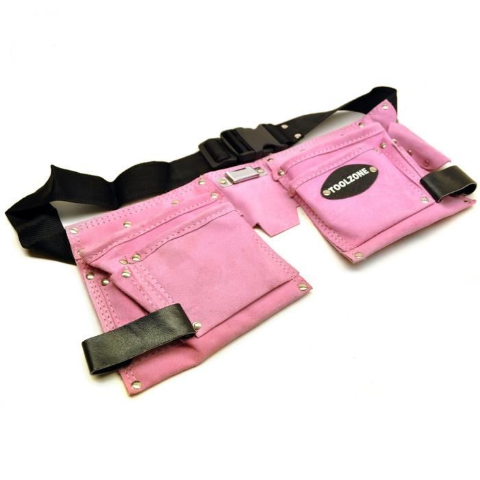 Ceinture à outils en cuir pochette de rangement / Outil / sac ROSE CHERS Porte-rouleau Mat TE452