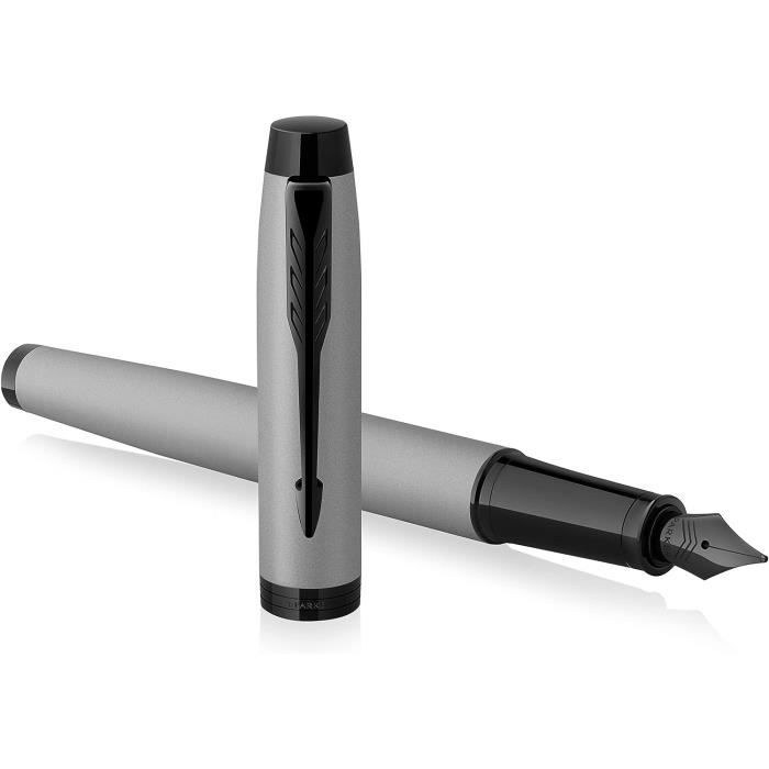 Stylo Plume Argenté Et Bleu Gris - Plume Métal Iridium Germany - Neuf Sans Boîte