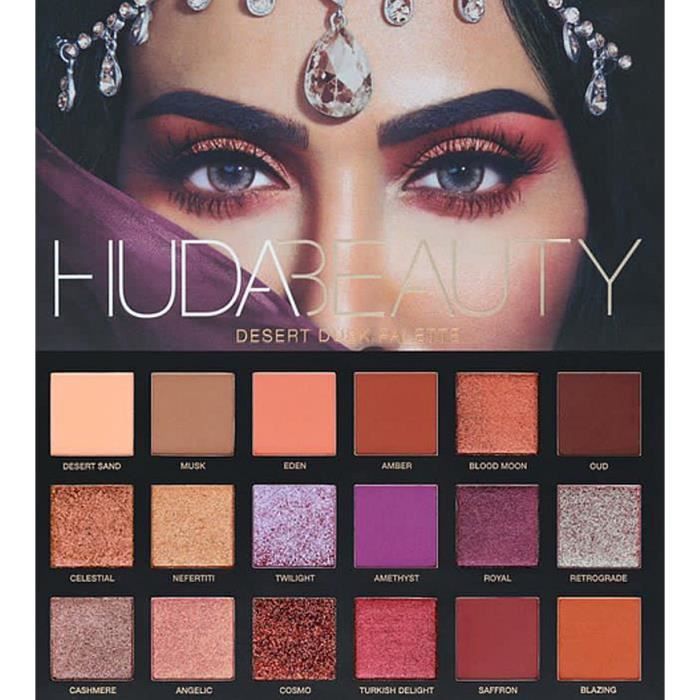 Huda Beauty Beauty DESERT DUSK Eyeshadow 18 Colors Palette Cdiscount