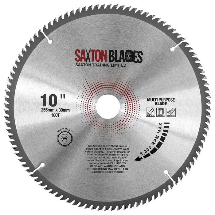 Lame Scie Circulaire Saxton TCT 210 Mm - 40 Dents, Alésage 30 Mm, Bagues De Réduction 16/20/25/25.4 Mm, Pour Bois, MDF, Contreplaqué