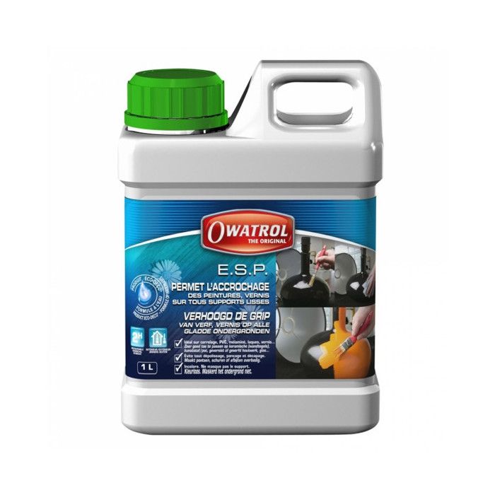 OWATROL ESP - Primaire d'Accrochage pour Supports Lisses - Incolore à l'Eau - 1,0 L