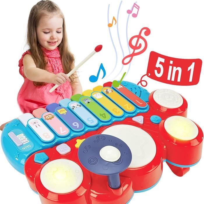 Jouet pour Enfant 1 2 3 Ans, 5 en 1 Table de Xylophone Musique