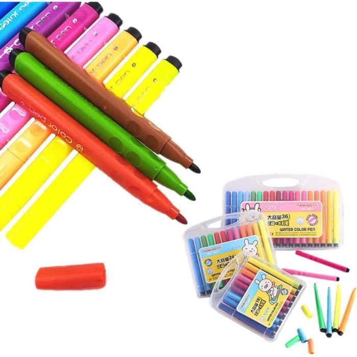 Yoimckay 12PCS Crayons Kawaii Cute Pour Enfants - Kit Coloriage Anime, Feutres De Couleurs, Cadeau Fête D'École Et Anniversaire