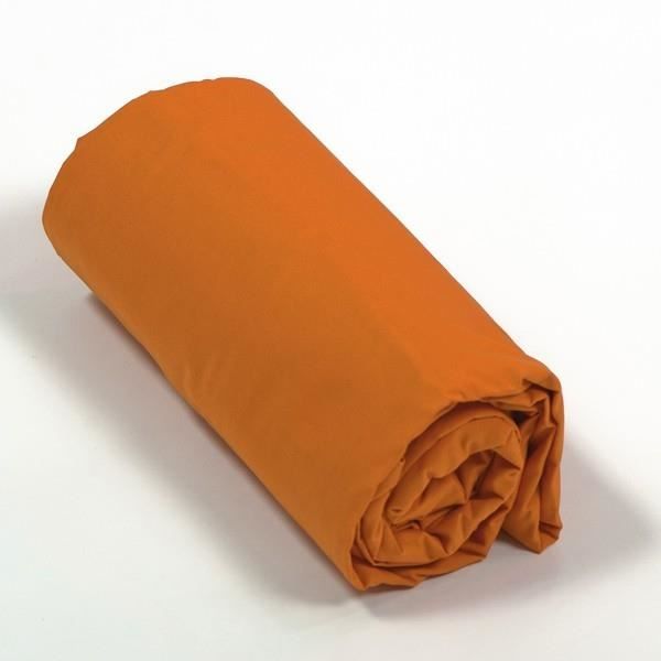 Drap Housse Percale 140x190x40 Orange Achat Vente Drap Housse Cdiscount