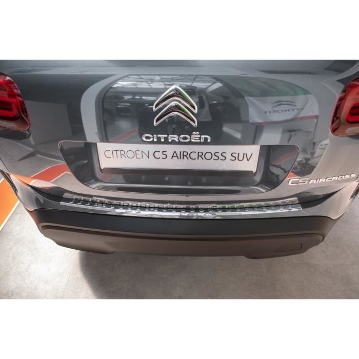 Adapté protection de seuil de coffre pour Citroen C5 Aircross année 2018- [Argent brillant]