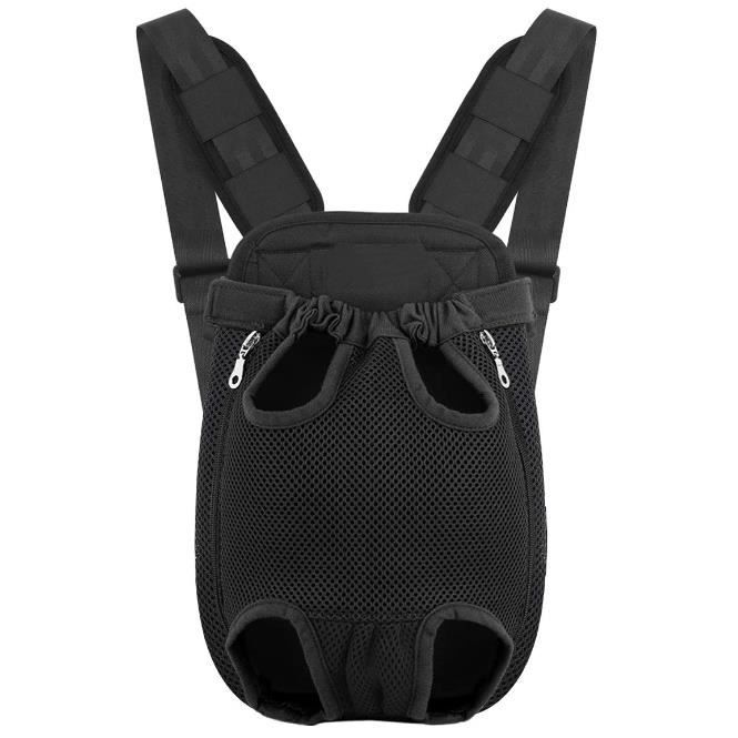 Sac de Transport de Voyage Sac à Dos de Transporteur Ventral Poitrine pour Petit Chien Chiot Chat pour Traveling Hiking etc.Noir-S