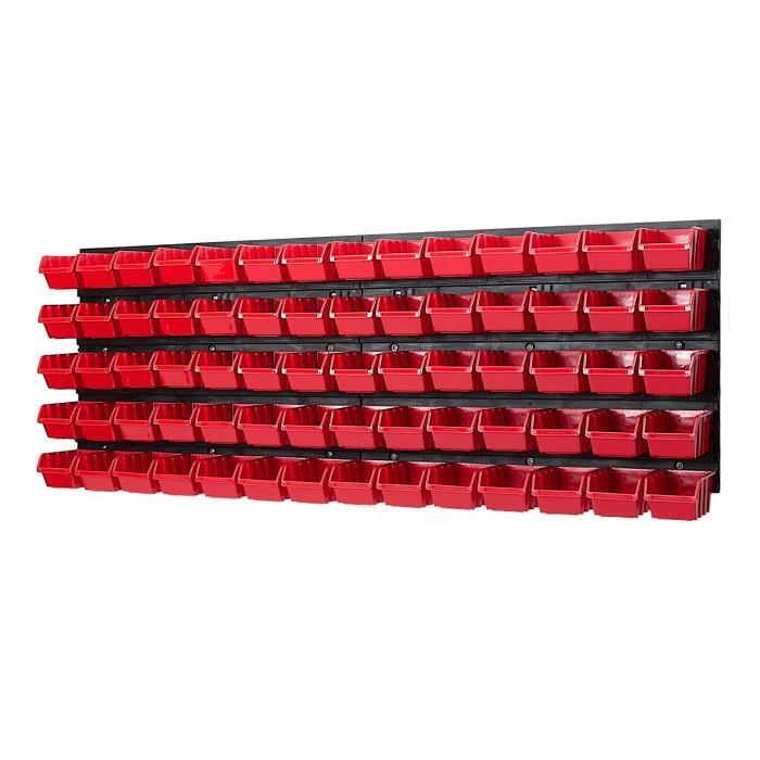 50 Boîtes De Rangement Empilables Noir - 12x19.5x9cm - Pour Atelier, Garage, Petites Pièces