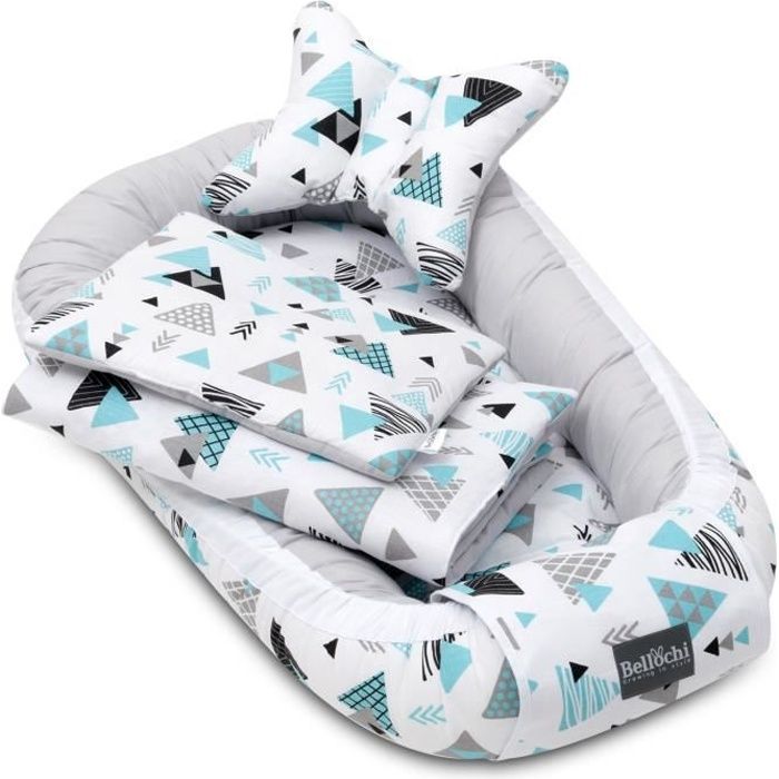 Bellochi Kit Nids Bebe 5 Pieces Reducteur De Lit Bebe Une Couverture De Bebe Cale Tete Bebe Un Oreiller Plat Tresor Cdiscount Puericulture Eveil Bebe